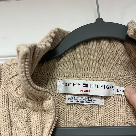 Tommy Hilfiger Y2K Cable Knit Mock Turtleneck Sweater Large - Picture 3 of 6